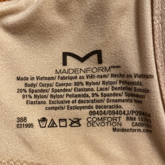 NWT! Maidenform 38 B T Shirt Bra Convertible Strap X Cross Underwire Lace Padded - Picture 7 of 12